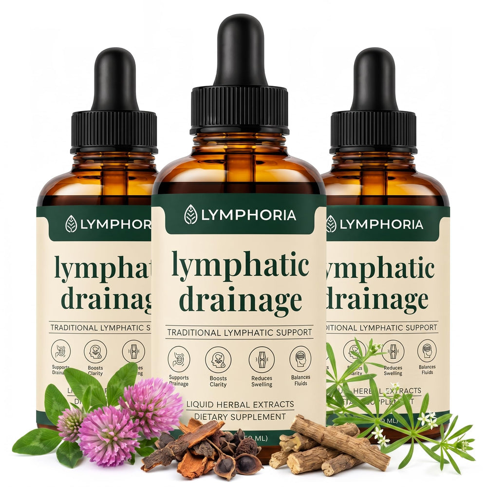 LYMPHORIA frasco frontal mostrando etiqueta clara y beneficios visibles