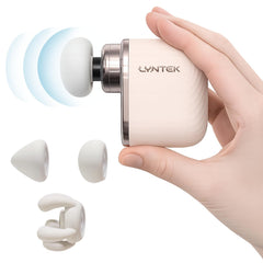 LYNTEK vista frontal del masajeador portátil con diseño ergonómico y fácil agarre