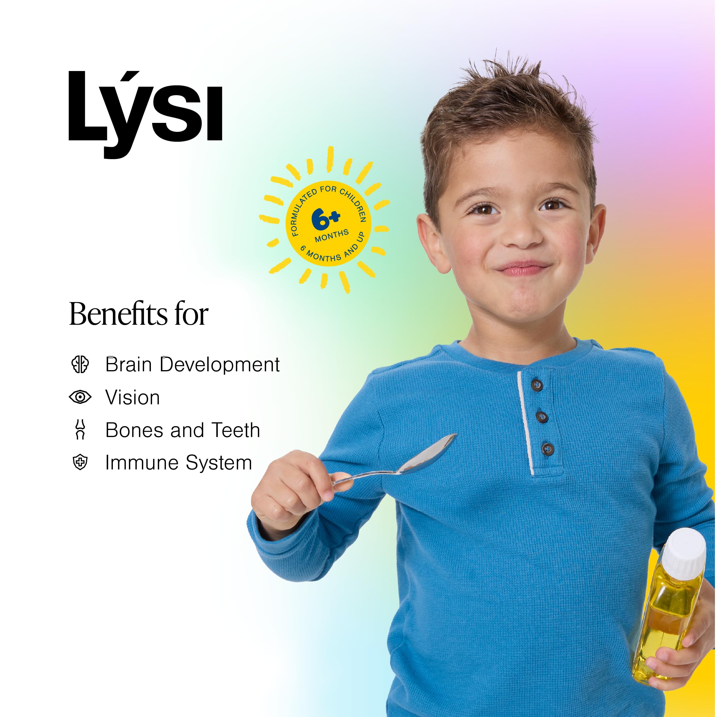Cucharilla dosificadora con 5 ml de LYSI Liittles lista para servir