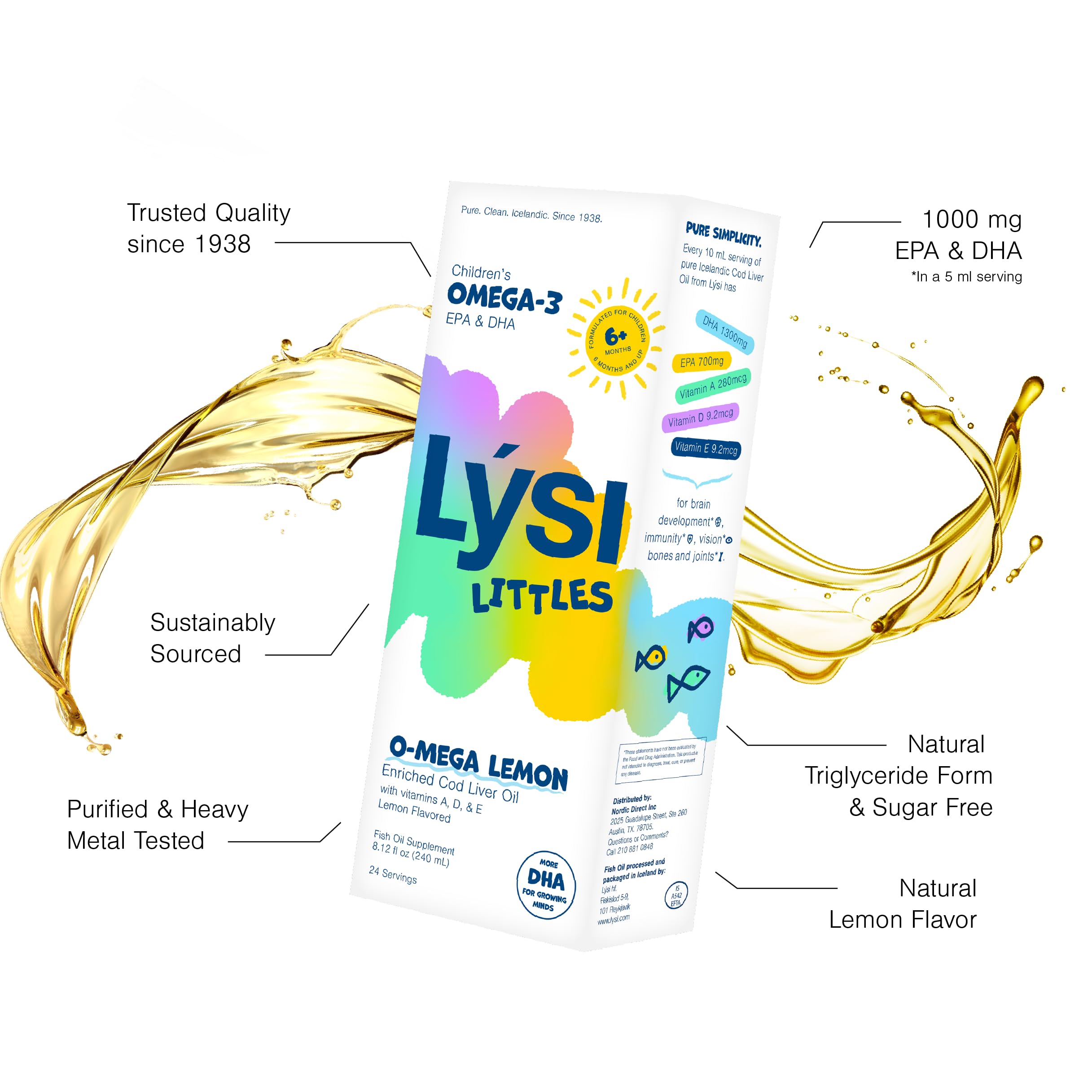Gota del aceite LYSI Liittles destacando su textura pura