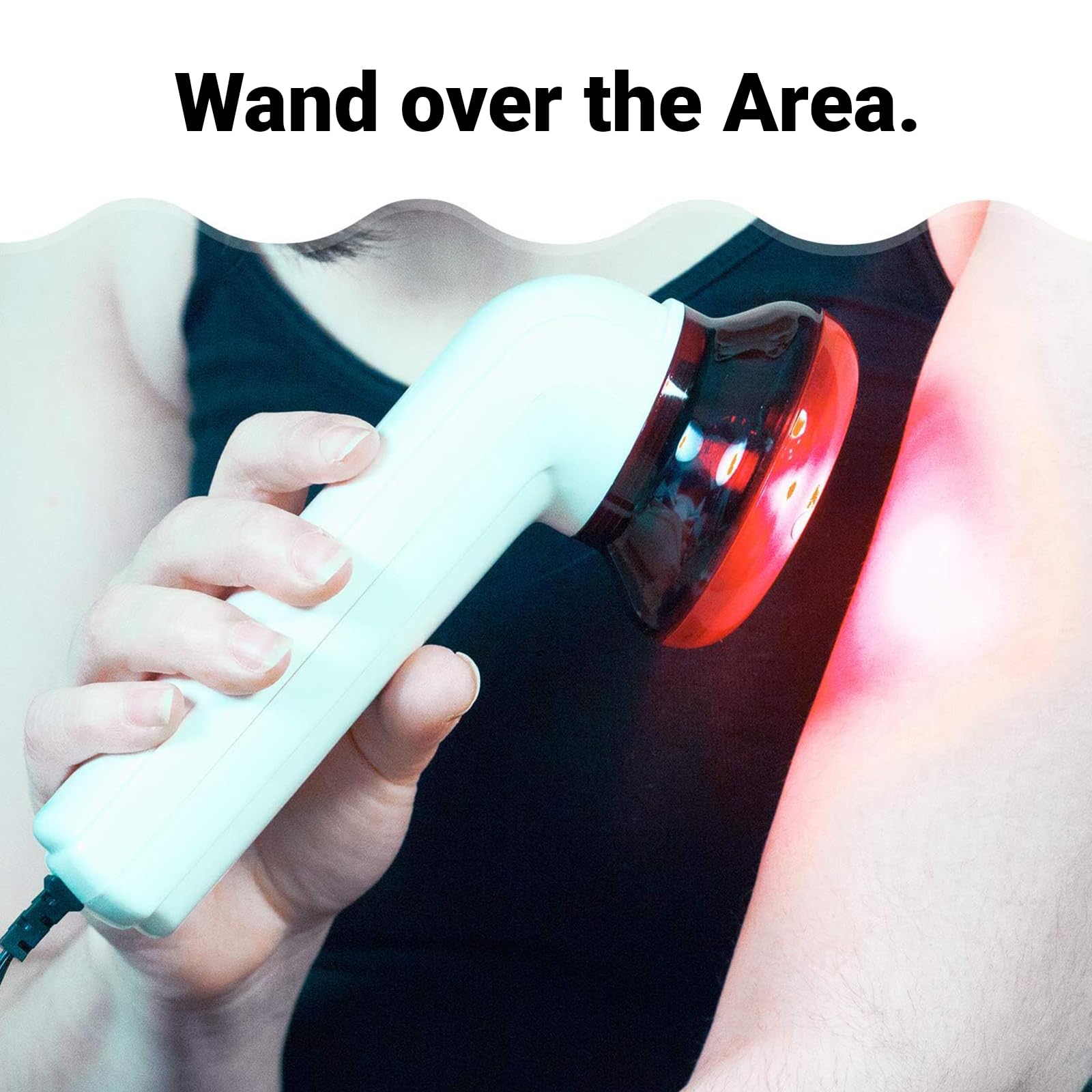 M PAIN MANAGEMENT TECHNOLOGIES Theralamp aplicándose en rodilla para alivio localizado