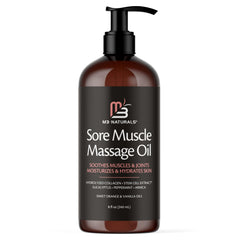 M3 Naturals frasco frontal del aceite de árnica y colágeno para alivio muscular