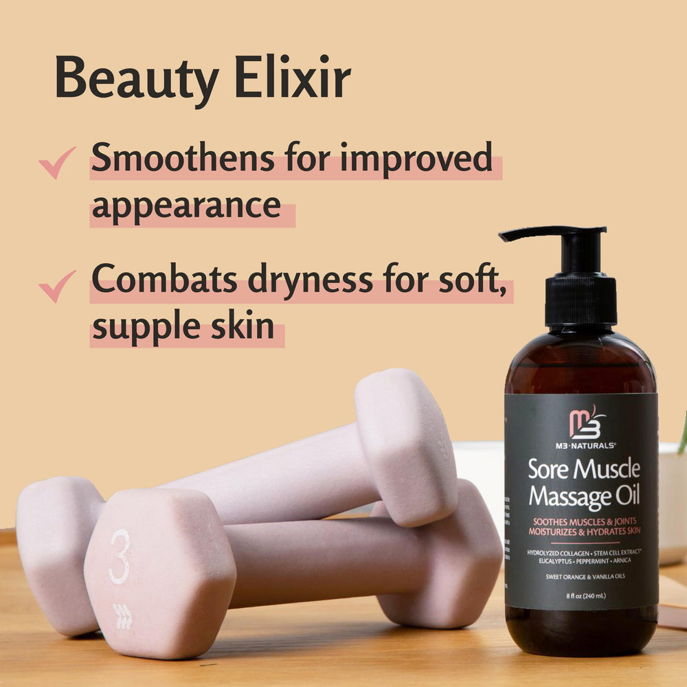 M3 Naturals etiqueta con ingredientes destacando árnica, colágeno y células madre