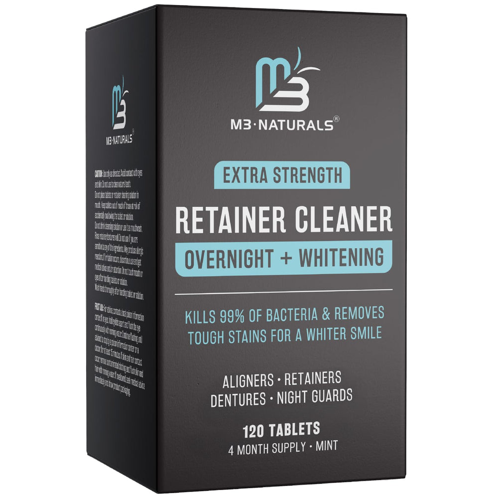 M3 Naturals frente del paquete mostrando 120 tabletas y menta