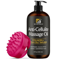 M3 Naturals frontal del kit mostrando aceite y cepillo para cuidado corporal
