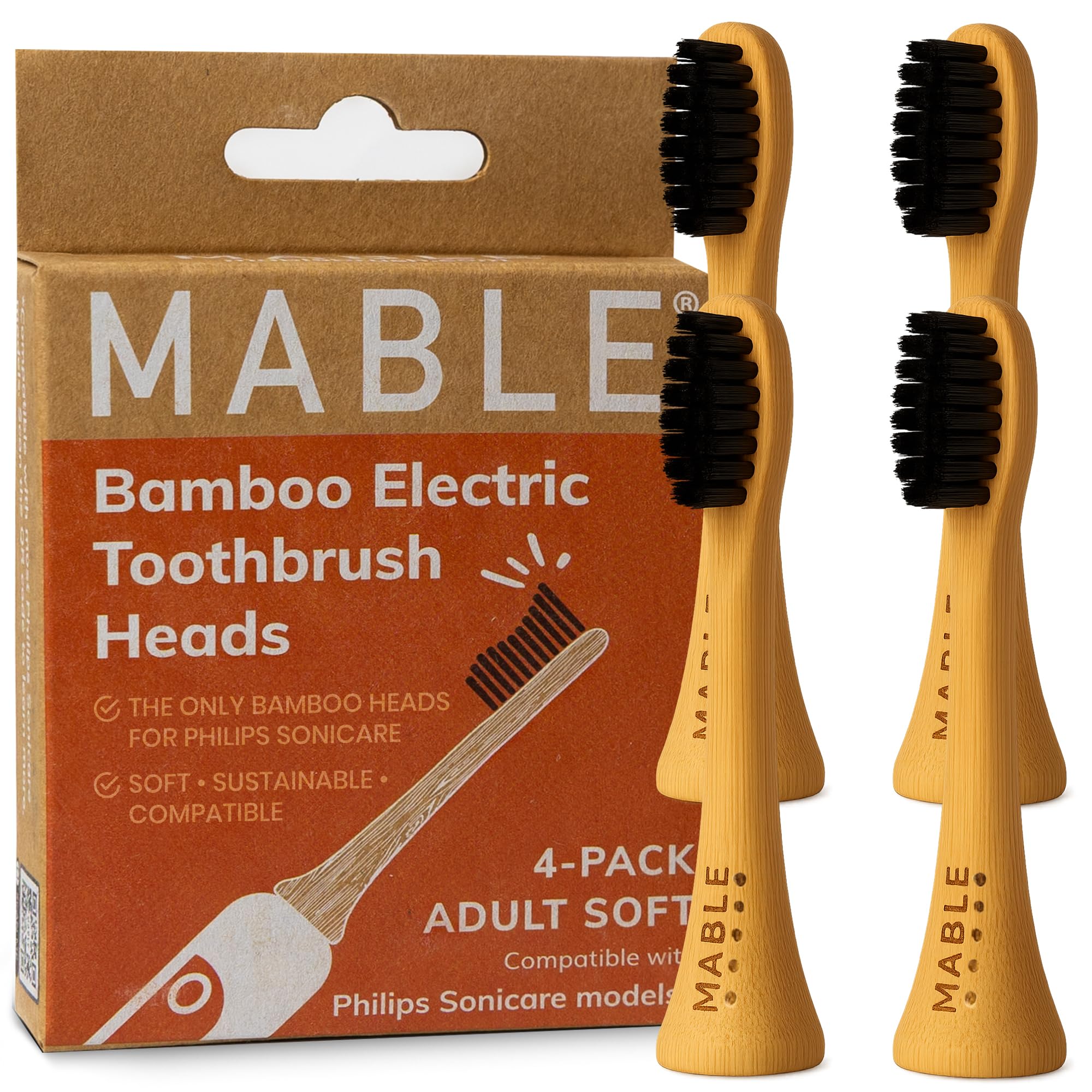 MABLE cabezal bambú frontal mostrando diseño y compatibilidad