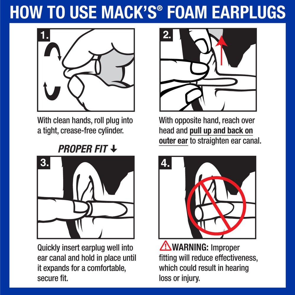 Mack's tapones en contexto de viaje proporcionando silencio y descanso