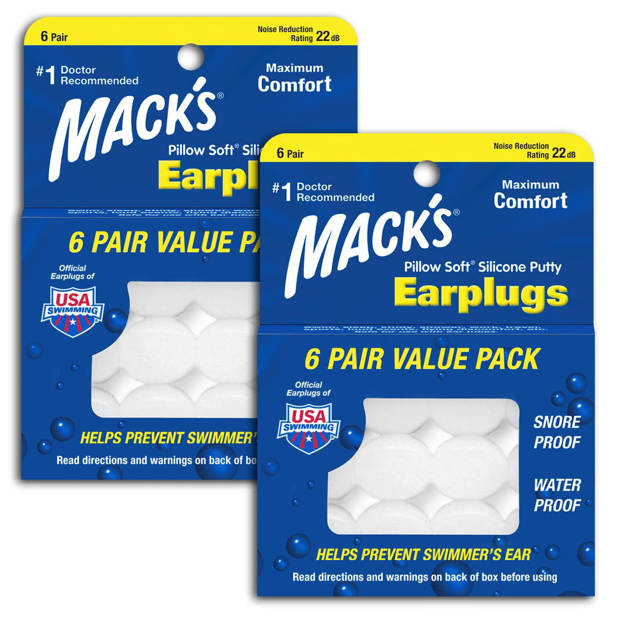 Mack's frente del empaque mostrando cantidad y beneficio de protección