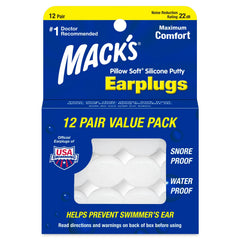 Mack's frente del empaque mostrando 12 pares y beneficios para dormir