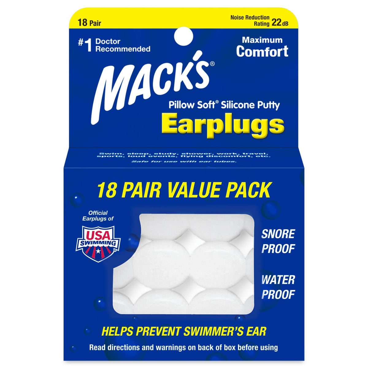 Mack's empaque frontal mostrando 18 pares y uso variado