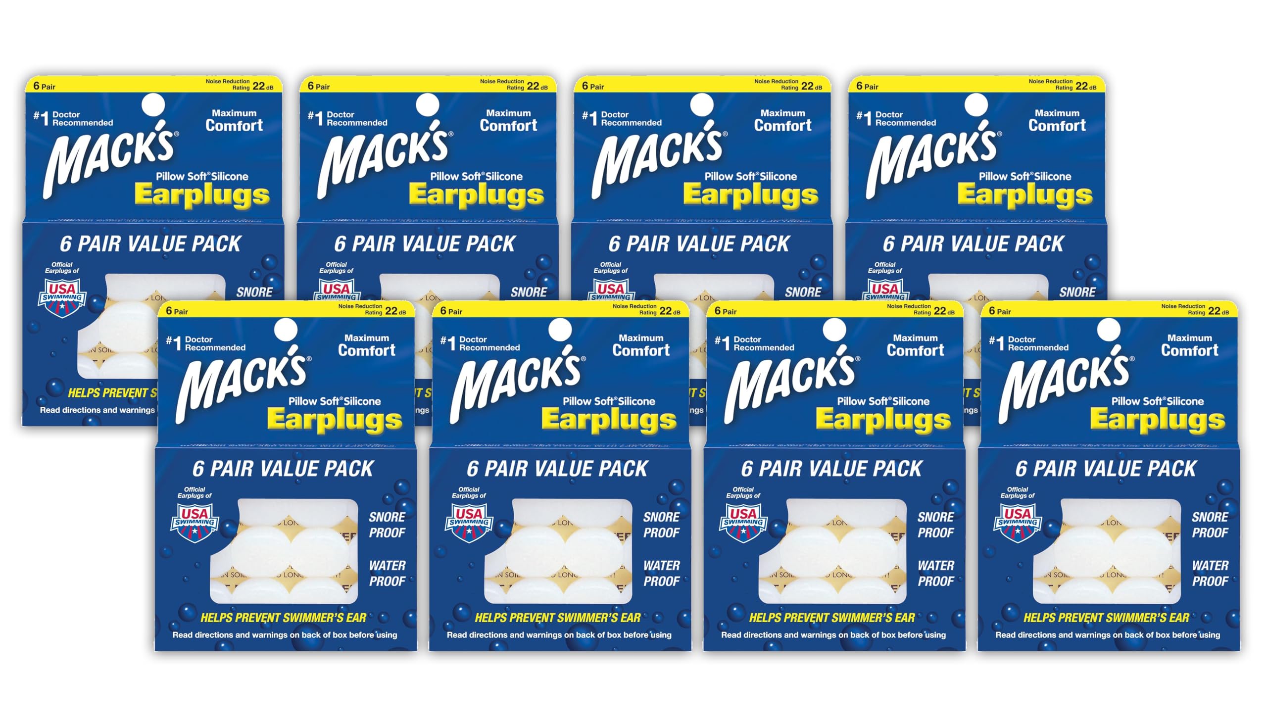 Mack's paquete frontal de 48 pares mostrando protección y comodidad