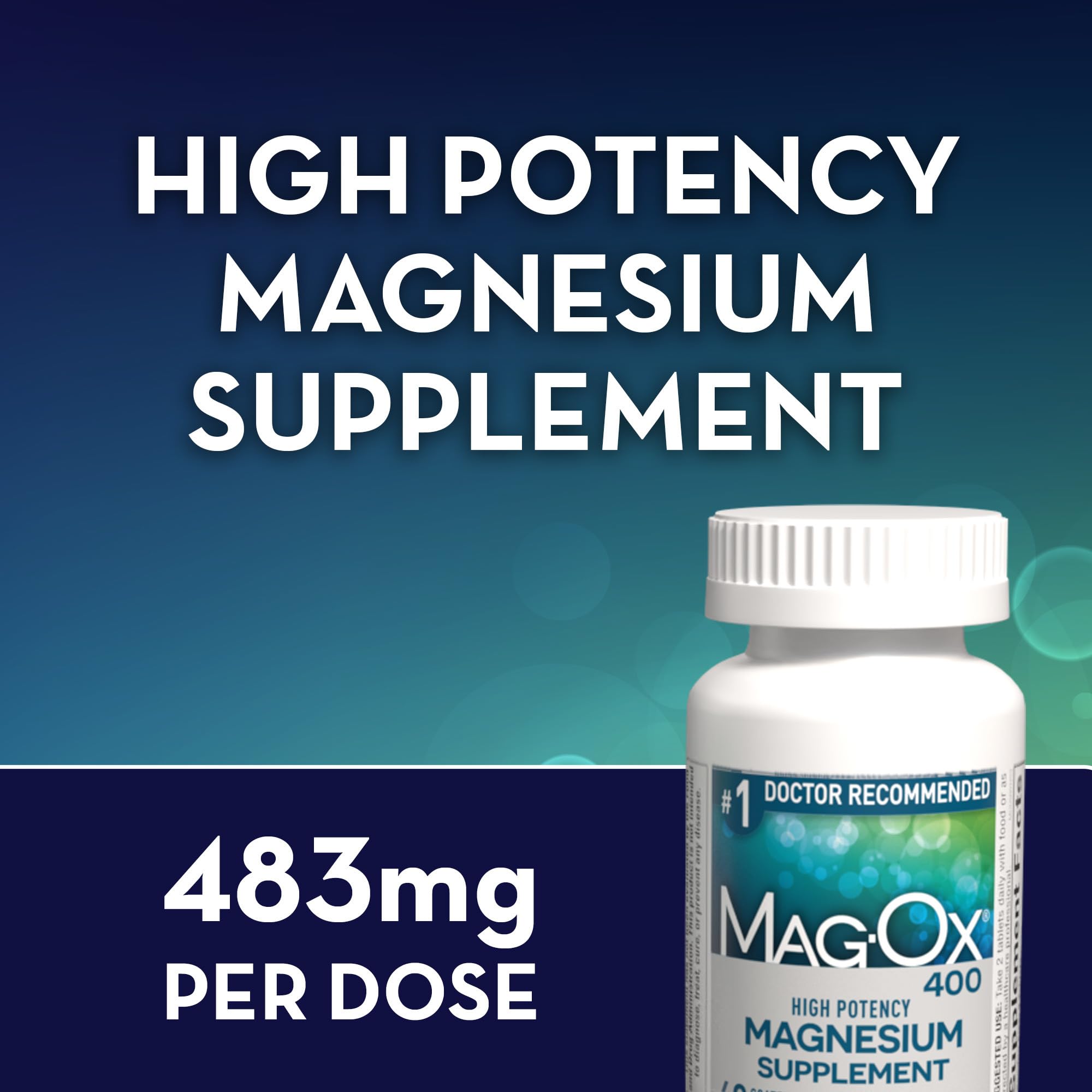 Detalle de la tableta recubierta Mag-Ox para fácil deglución y comodidad