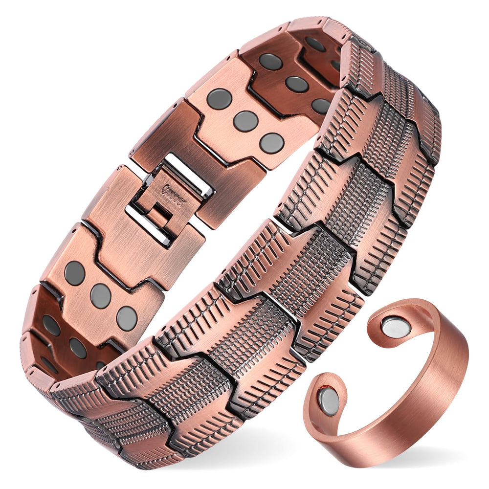 MagEnergy vista frontal del brazalete mostrando diseño robusto y ventaja estética