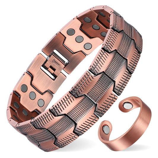 MagEnergy vista frontal del brazalete mostrando diseño robusto y ventaja estética