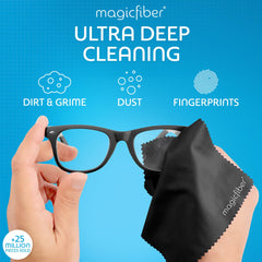 MagicFiber comparación de tamaño botellas 60 ml frente a gafas para viaje