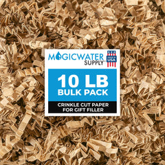 MagicWater Supply empaque frontal Kraft mostrando el peso y uso