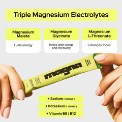 Magna en vaso listo para beber mostrando sabor refrescante sin azúcar