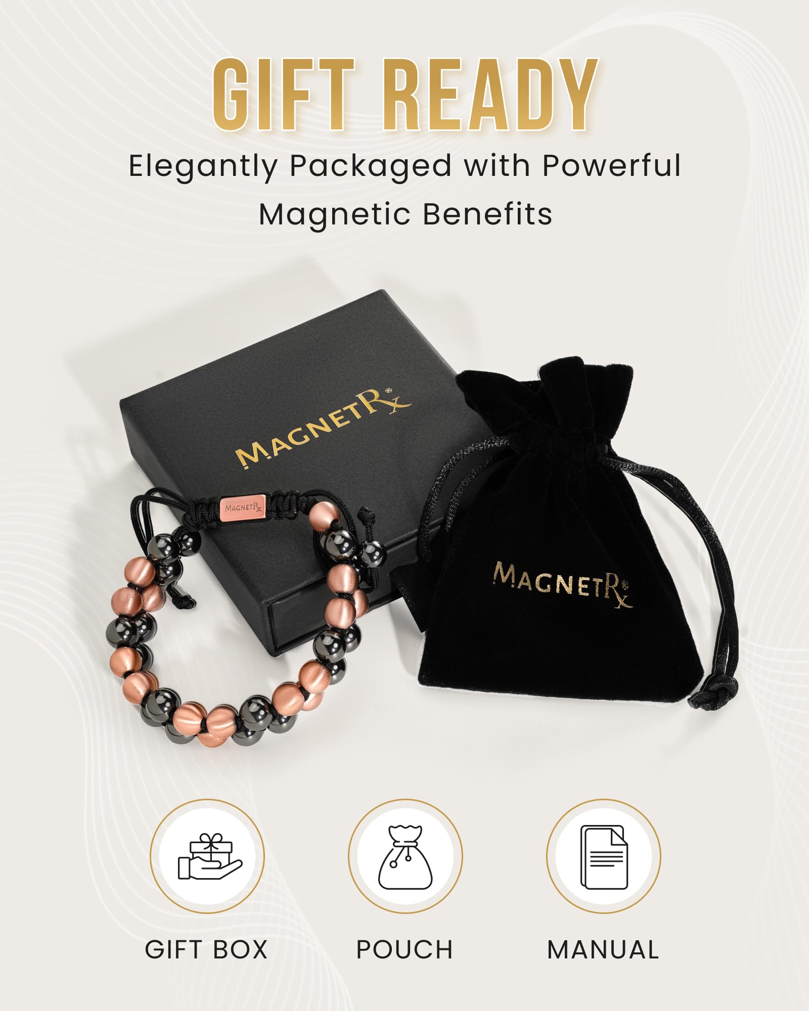 Comparación de tamaño MagnetRX junto a regla para referencia clara