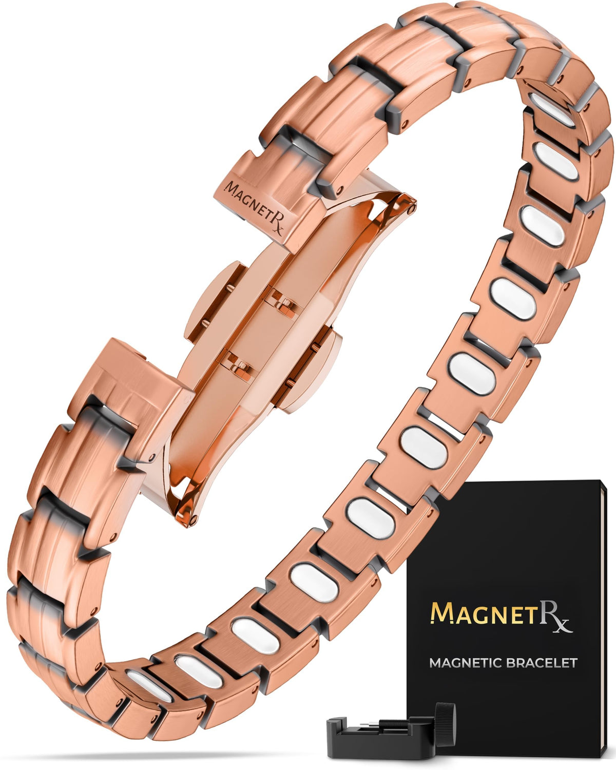 MagnetRX EllipseMAX vista frontal elegante y pulida que destaca el acabado de cobre