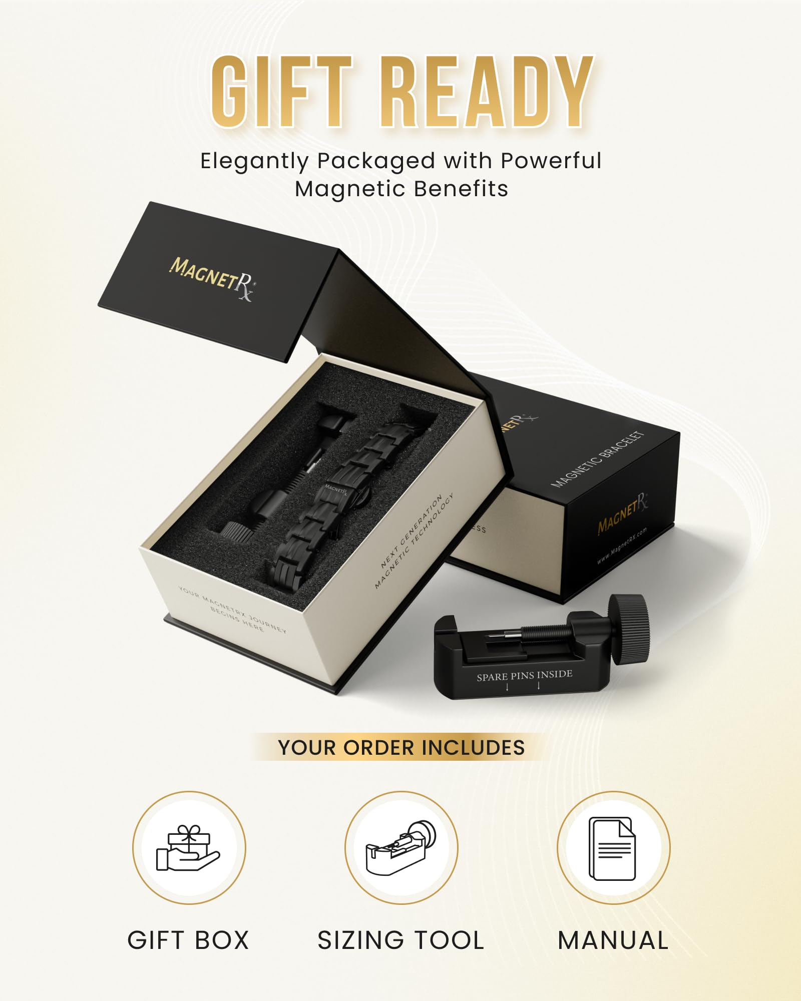 Caja regalo MagnetRX con herramienta de ajuste y manual incluidos
