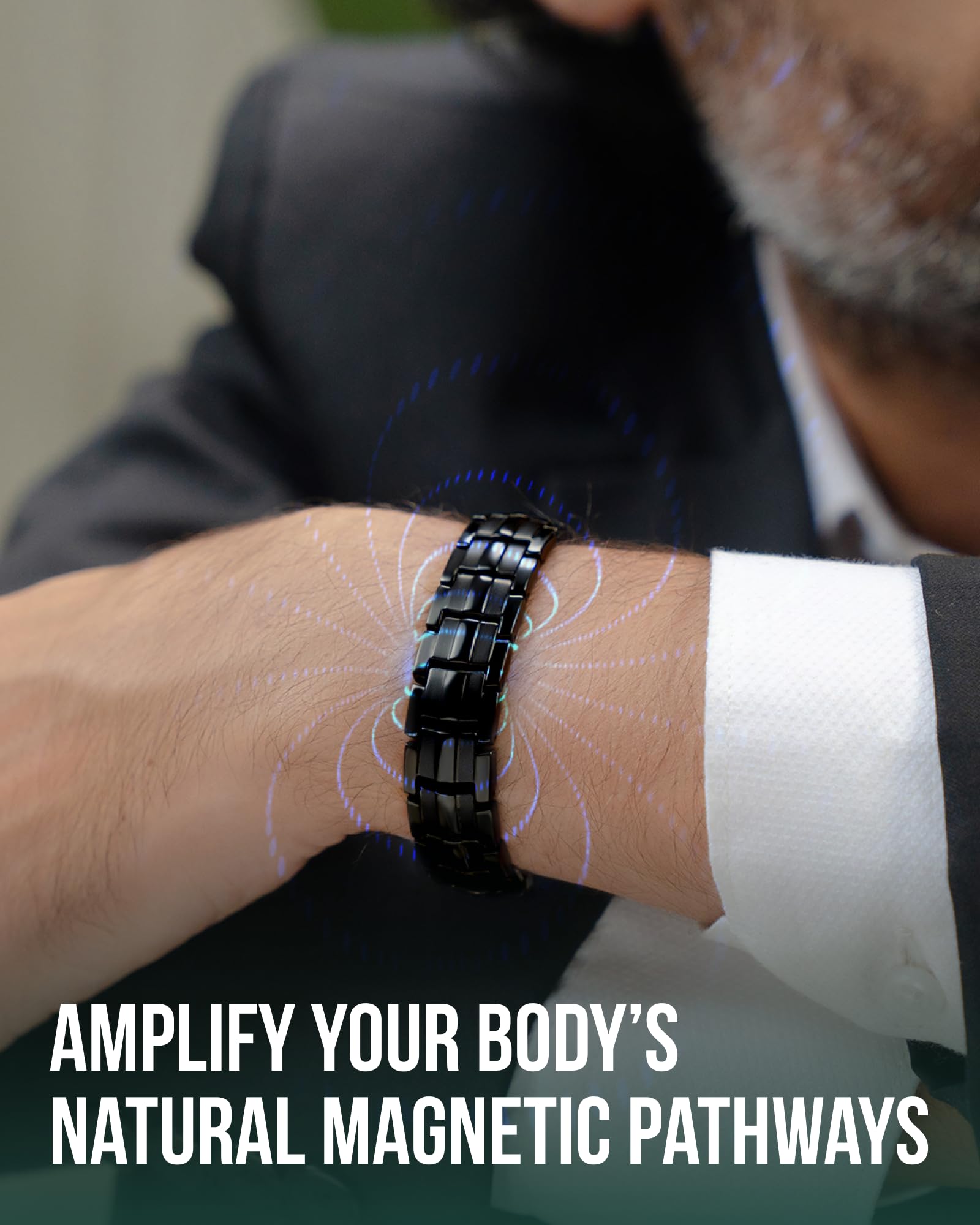 Cierre mariposa MagnetRX asegurando la pulsera con comodidad y seguridad