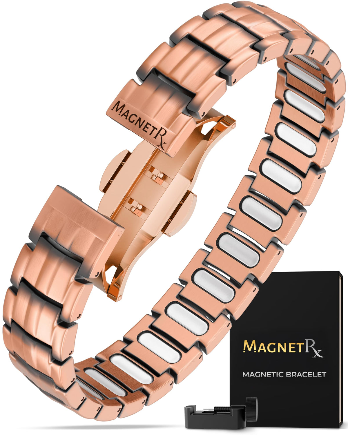 MagnetRX pulsera frontal mostrando diseño elegante y cobre auténtico