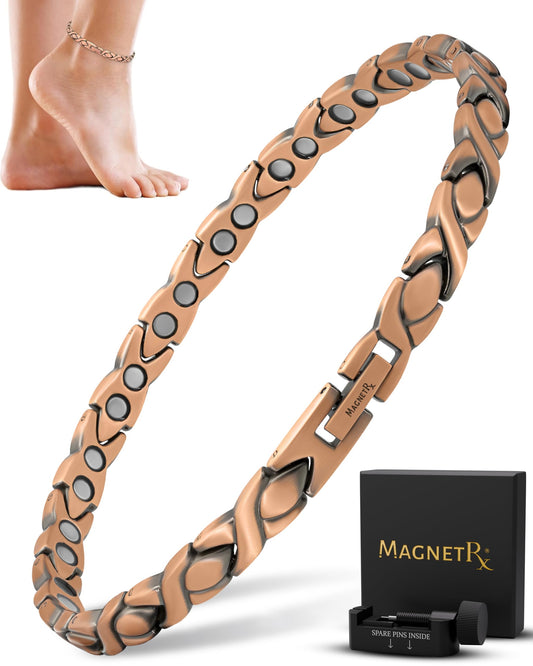 MagnetRX tobillera en caja de regalo mostrando presentación premium y conveniencia