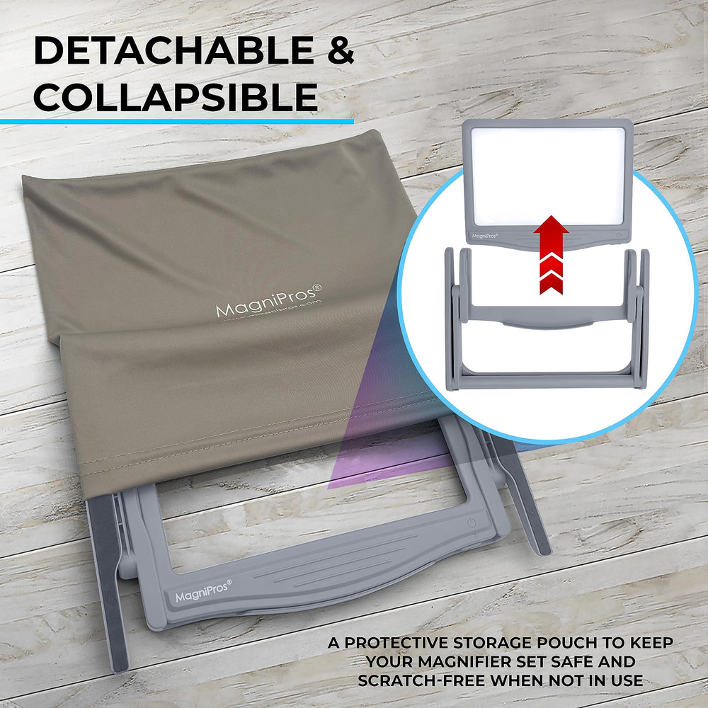 MagniPros soporte plegable desmontado para uso manos libres y versatilidad