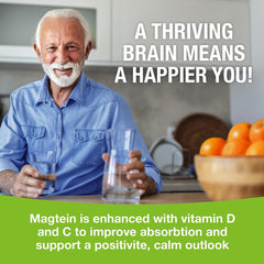 Magtein cápsula en mano que muestra textura y formato vegano
