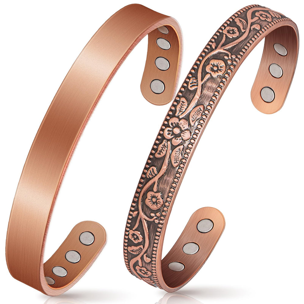 Mahnco pulsera de cobre vista frontal, elegante y resistente