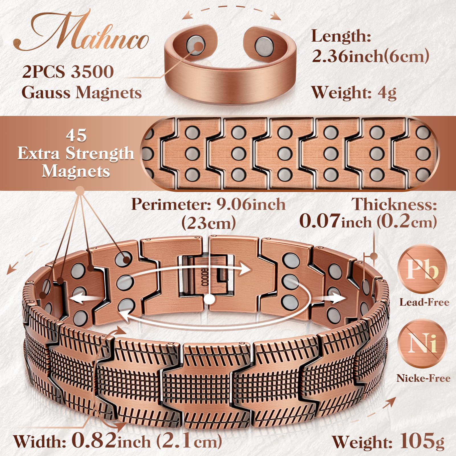 Mahnco pulsera puesta en muñeca demostrando estilo diario y presencia