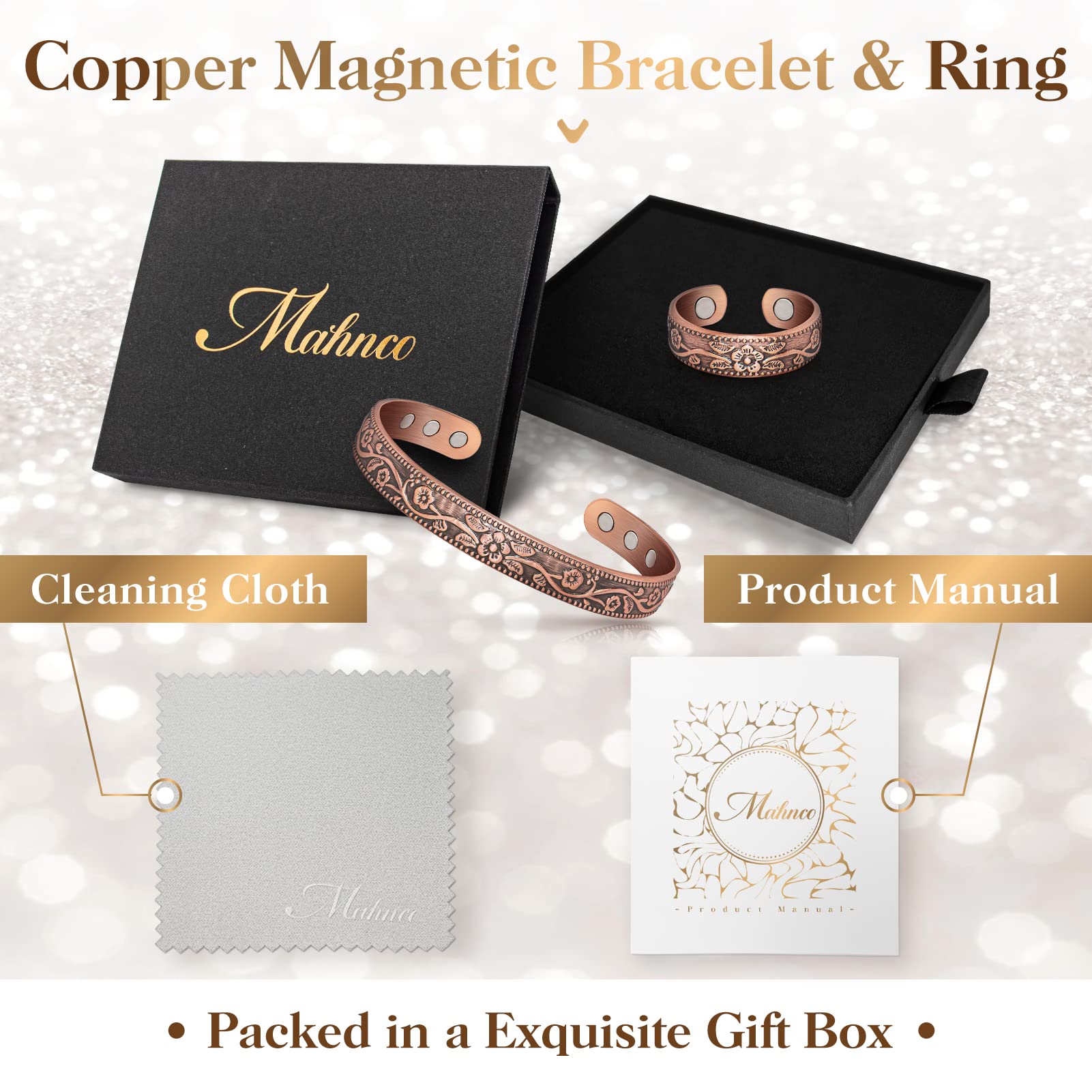 Mahnco set en caja de regalo listo para aniversarios o cumpleaños