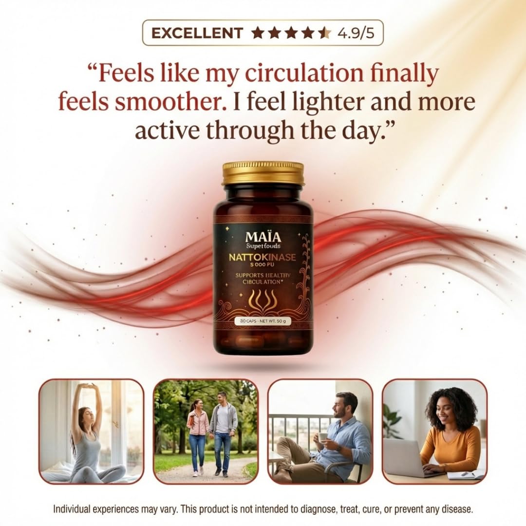 MAÏA SUPERFOODS etiqueta con texto 5000 FU destacando transparencia de potencia