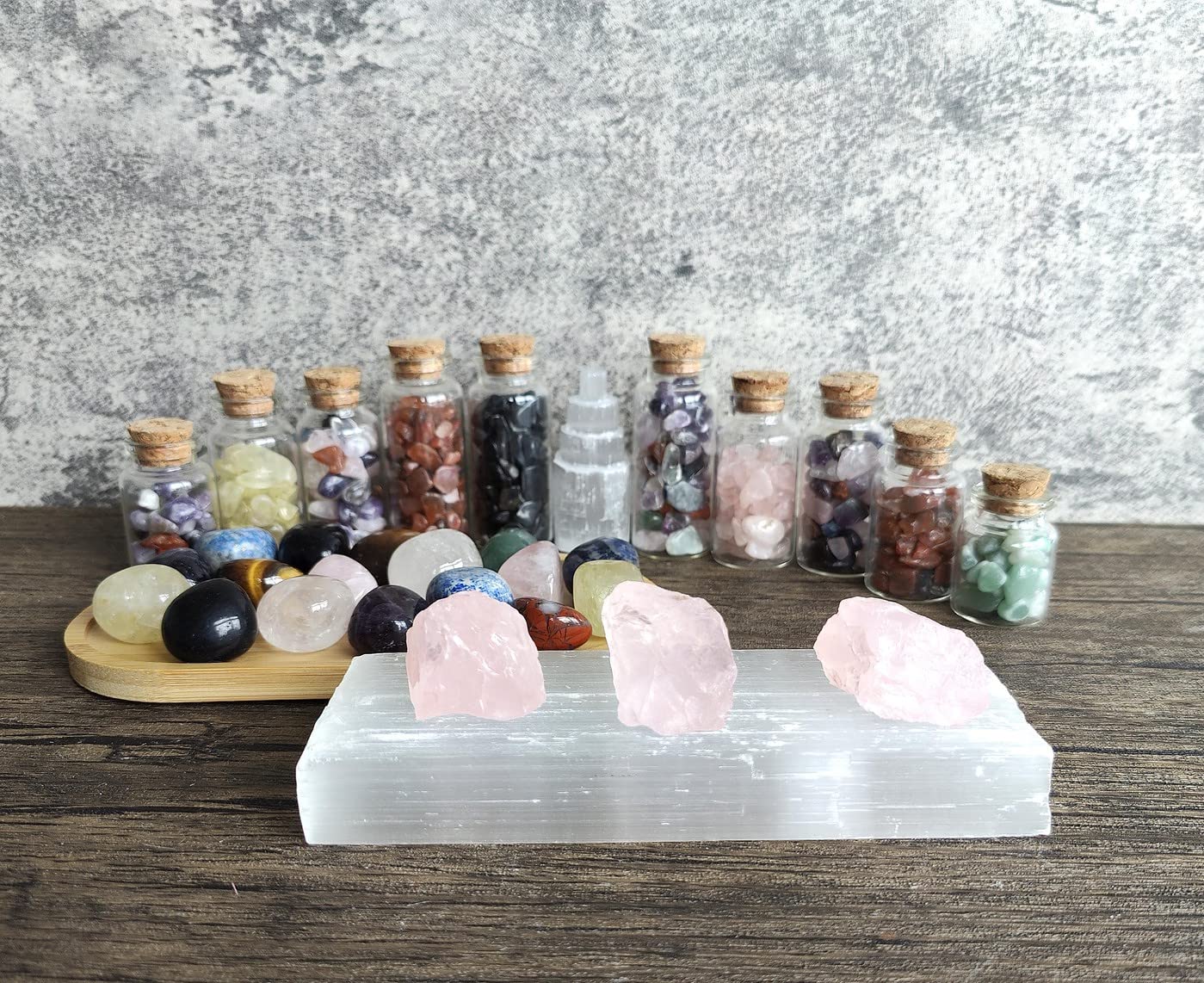 MAIBAOTA piedras de cuarzo rosa dentro de bolsa de terciopelo protectora