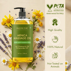 Majestic Pure aceite aplicado durante una sesión de masaje profesional