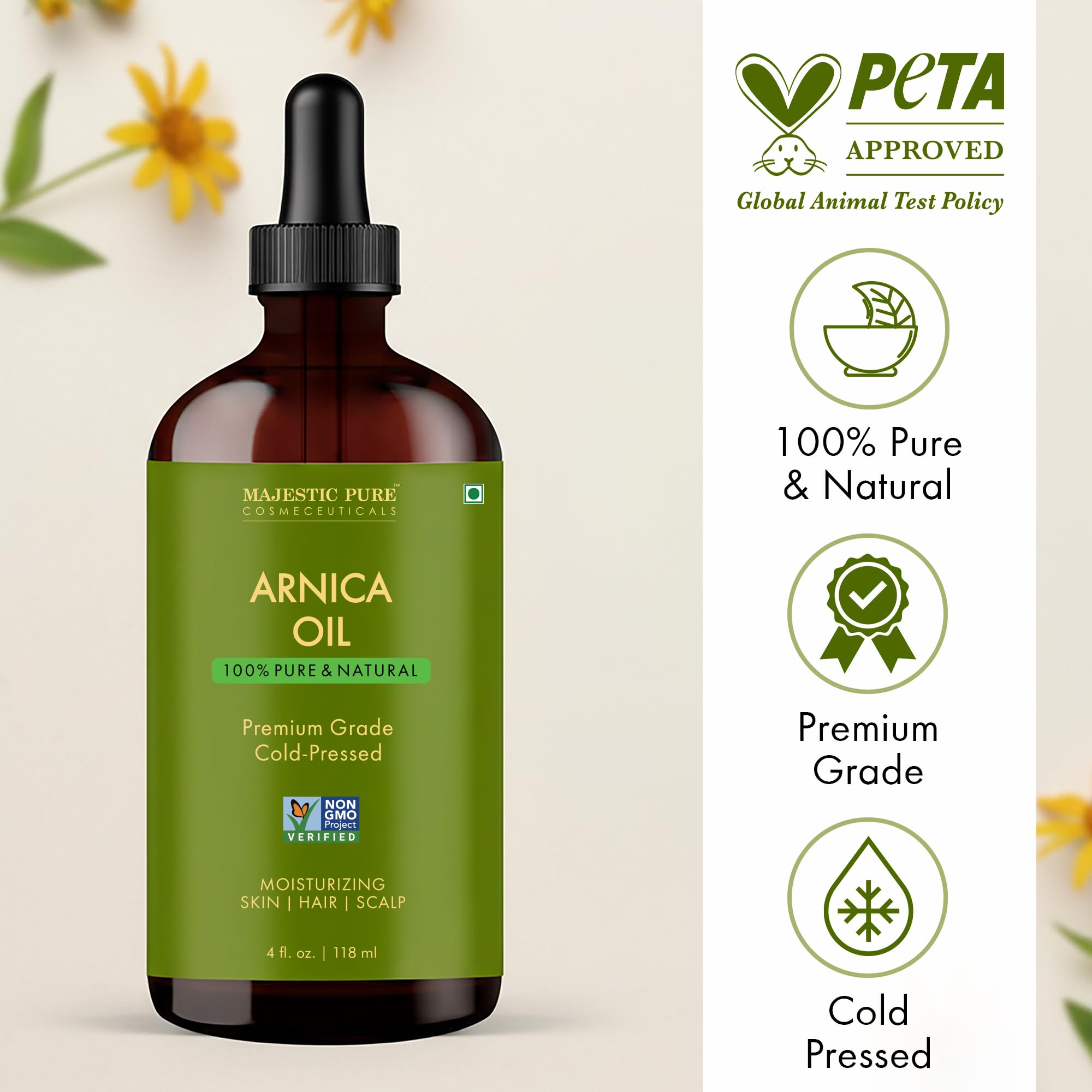 Majestic Pure textura de aceite ligera que facilita absorción