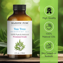 Majestic Pure frasco 4 fl oz junto a mano para comparar tamaño real
