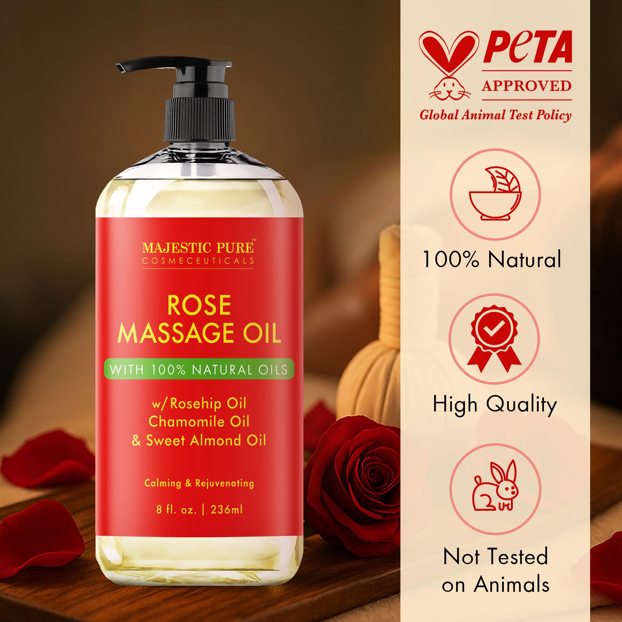 Majestic Pure etiqueta con ingredientes que inspira confianza y transparencia