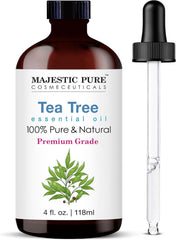Majestic Pure envase frontal árbol de té mostrando volumen 4 fl oz y pureza