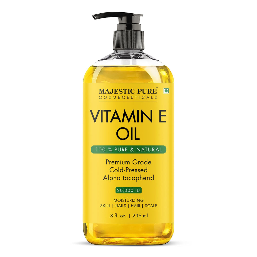 Majestic Pure frasco frontal mostrando presentación de 8 fl oz y beneficios de hidratación