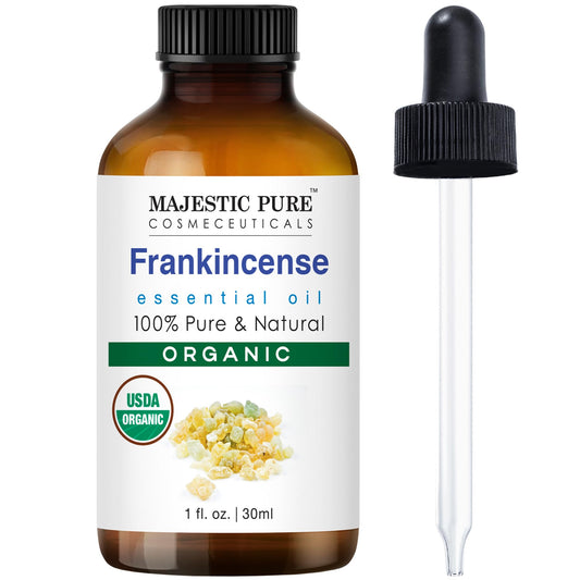 Majestic Pure frasco frontal de incienso mostrando presentación y protección UV