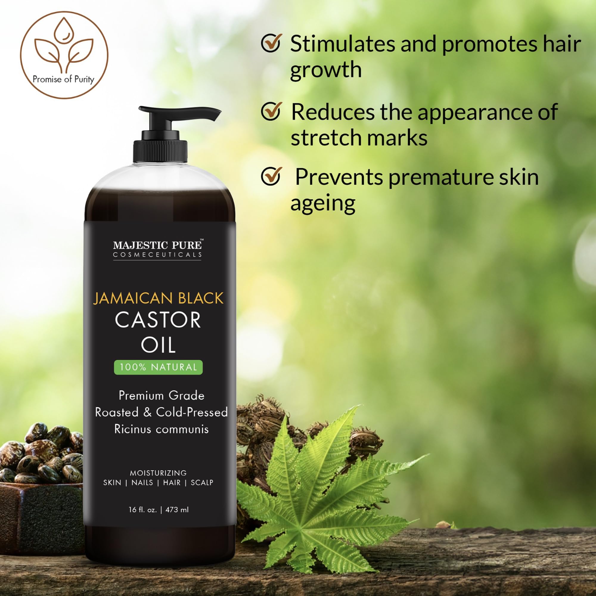 Majestic Pure manos aplicando aceite en cutículas para hidratación rápida