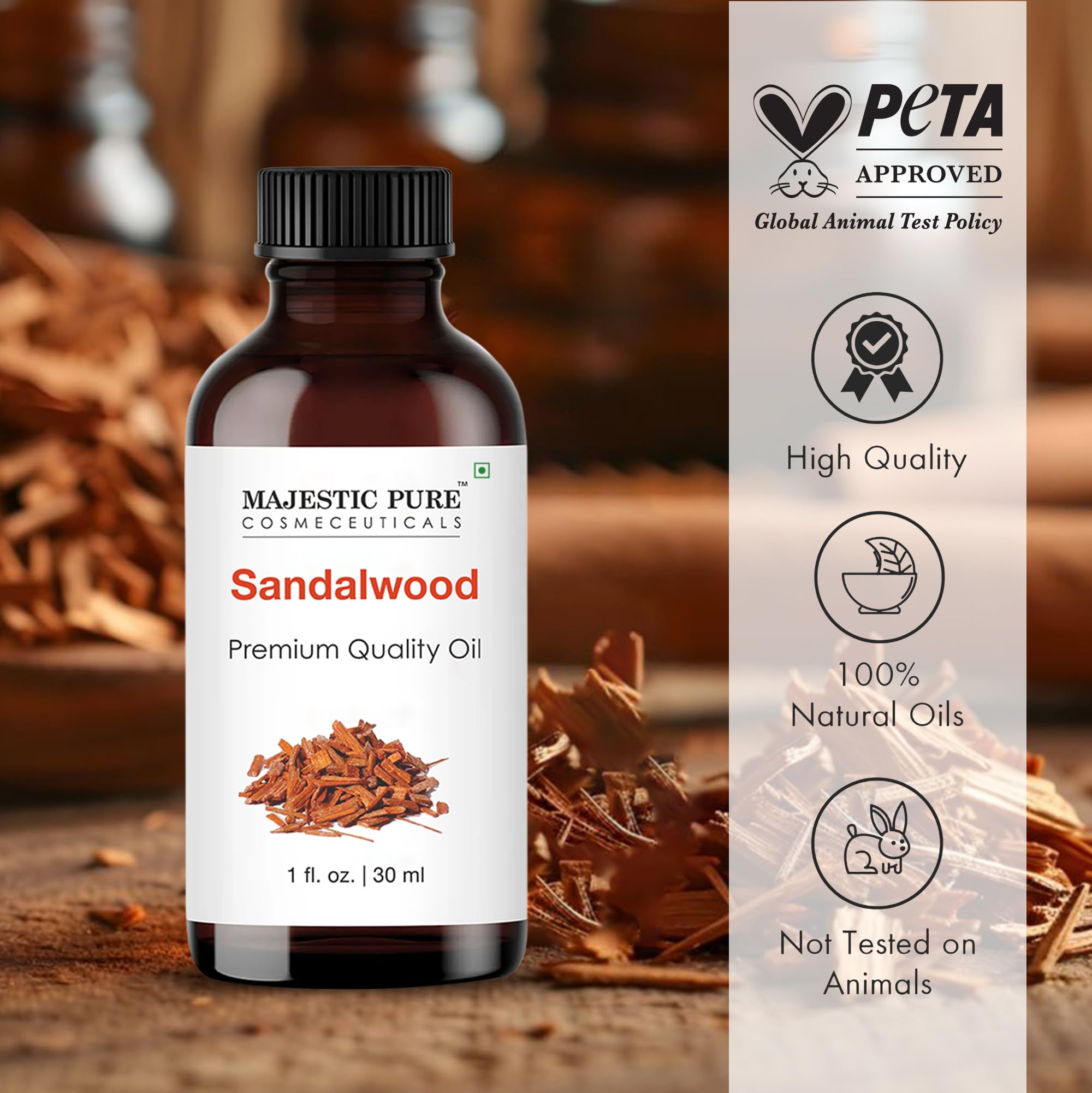 Majestic Pure comparación de tamaño 30 ml para referencia visual