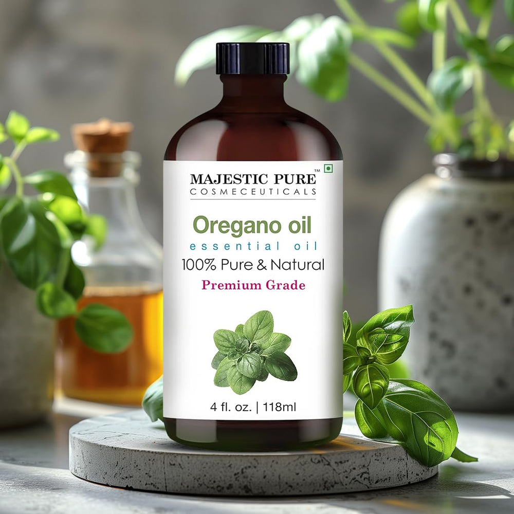 Majestic Pure gota de aceite en mano ilustrando pureza y textura ligera