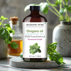 Majestic Pure gota de aceite en mano ilustrando pureza y textura ligera