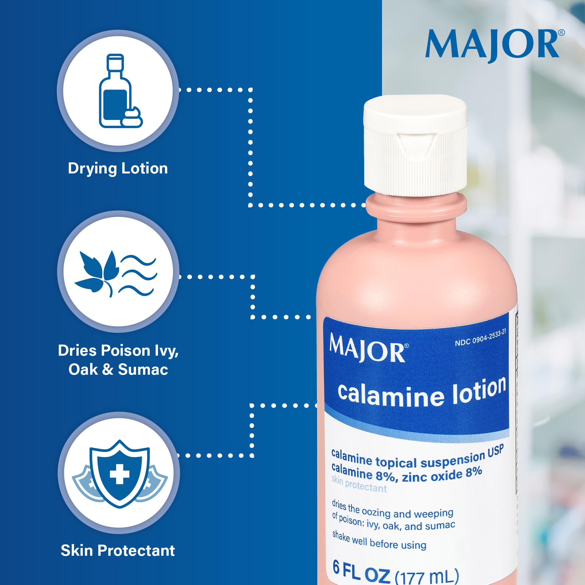MAJOR etiqueta con ingredientes activos visibles para transparencia