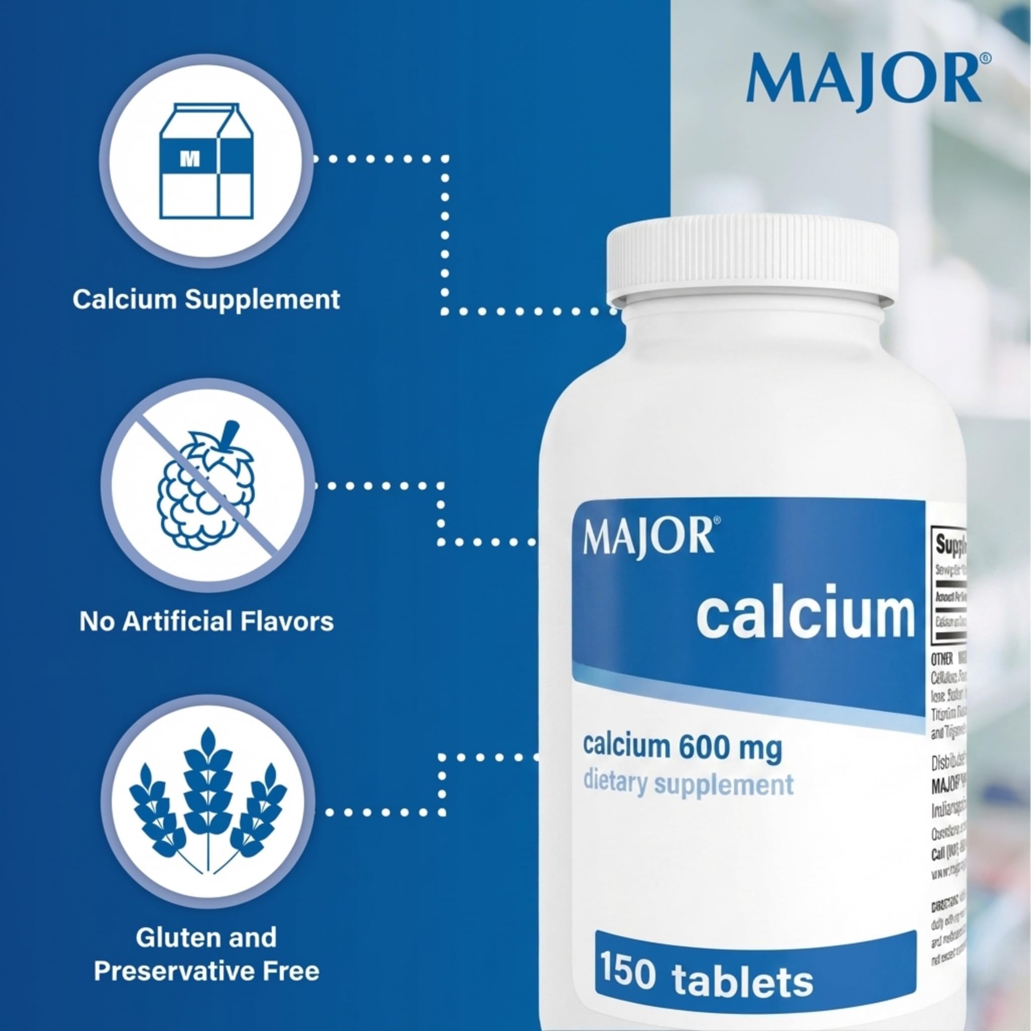 MAJOR etiqueta nutricional legible con instrucciones y dosis