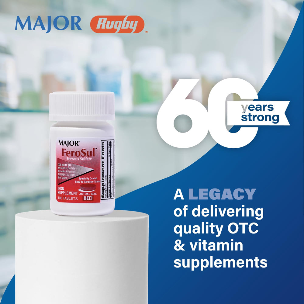 Major Ferosul tableta roja cercana, hierro elemental para apoyo diario.