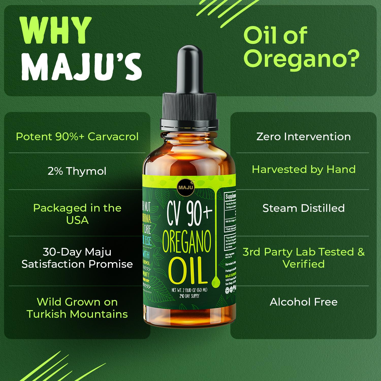 Maju Superfoods comparación de tamaño junto a una cuchara para referencia visual