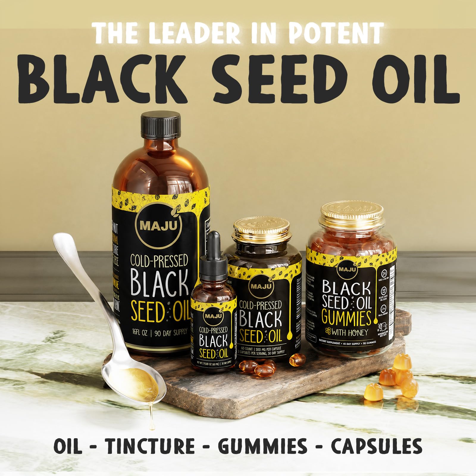 Maju Superfoods cápsula en primer plano para ver tamaño y buena dosificación